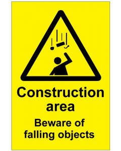 Constructing area Beware of falling objects (b)