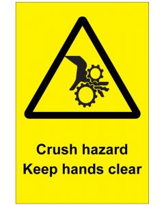 Crush hazad Keep hands clear (b)
