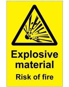 Explosive material Risk of fire (b)