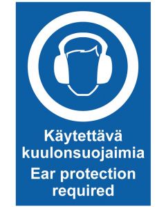 Käytettävä kuulonsuojaimia Ear protection 