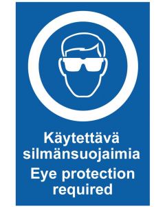 Käytettävä silmänsuojaimia Eye protection 