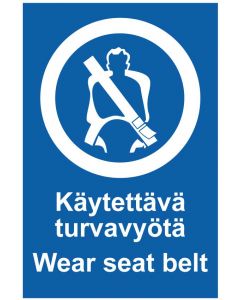 Käytettävä turvavyötä Wear seat belt 