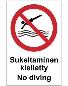 Sukeltaminen kielletty No diving