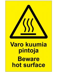 Varo kuumia pintoja Beware hot surface