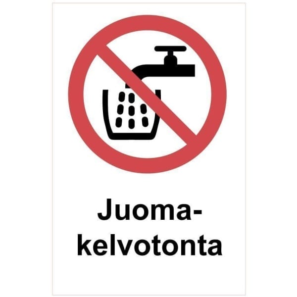 Juomakelvotonta kyltti