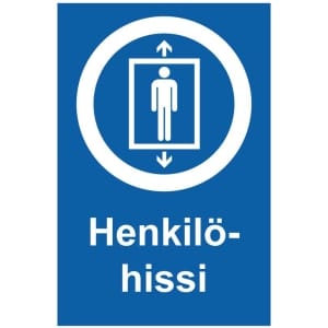 Henkilöhissi kyltti