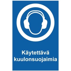 Käytettävä kuulonsuojaimia kyltti