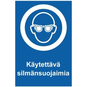 Käytettävä silmänsuojaimia kyltti