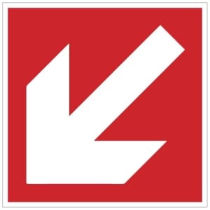 Nuoli alaviistoon kyltti