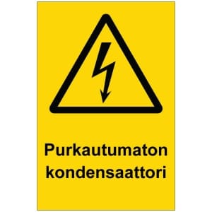 Purkautumaton kondensaattori sähköalan kilpi