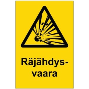 Räjähdysvaara kyltti