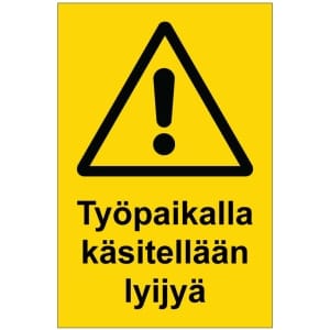 Työpaikalla käsitellään lyijyä kyltti