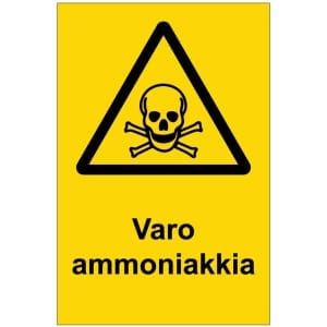 Varo ammoniakkia kyltti