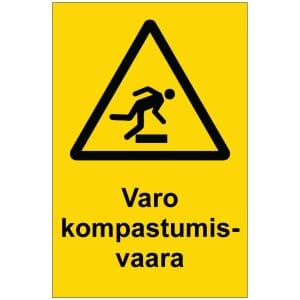 Varo kompastumisvaara kyltti