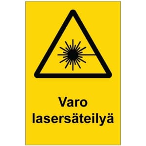 Varo lasersäteilyä kyltti