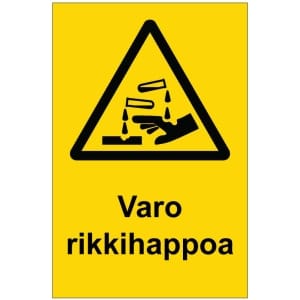 Varo rikkihappoa kyltti
