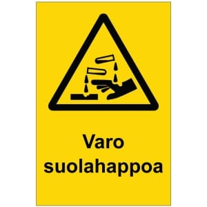 Varo suolahappoa kyltti
