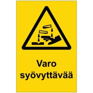 Varo syövyttävää kyltti