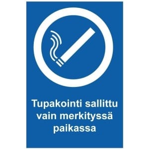 Tupakointi sallittu vain ok