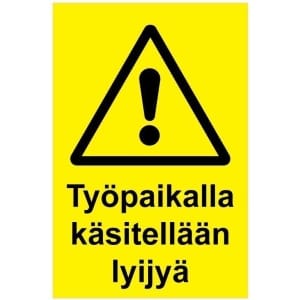 Työpaikalla käsitellään lyijyä kyltti
