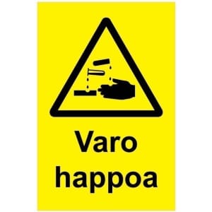 Varo happoa kyltti