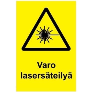 Varo lasersäteilyä kyltti