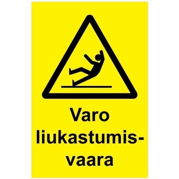 Varo liukastumisvaara kyltti