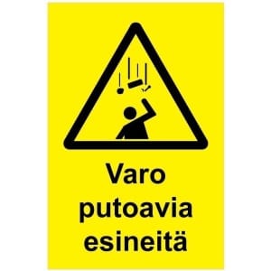 Varo putoavia esineitä kyltti