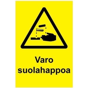 Varo suolahappoa kyltti