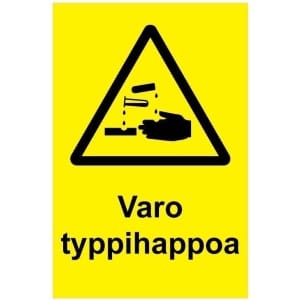 Varo typpihappoa kyltti