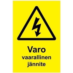 Varo vaarallinen jännite kyltti