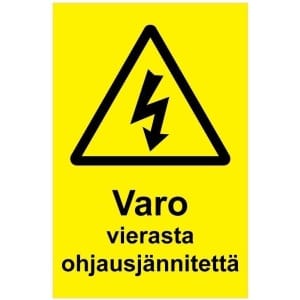 Varo vierasta ohjausjännitettä kyltti