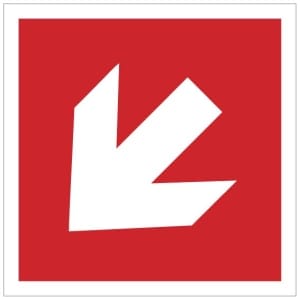 Nuoli alaviisto (punainen) JV kyltti