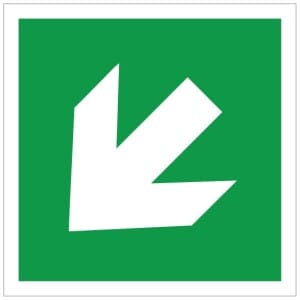 Nuoli alaviisto (vihreä) JV kyltti