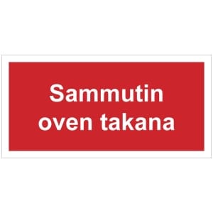 Sammutin oven takana JV kyltti