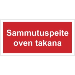 Sammutuspeite oven takana JV kyltti