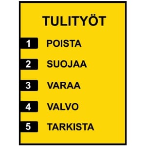 Tulityöt kyltti