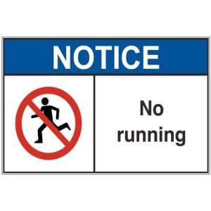 No Running 1 an