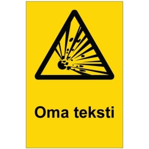 Räjähdys kyltti omalla tekstillä