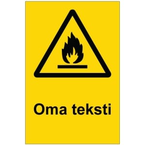 Tulenarkaa kyltti omalla tekstillä