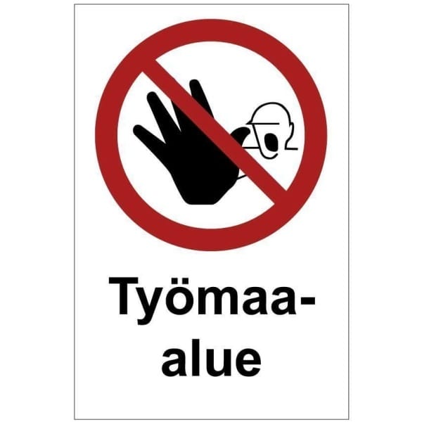 Työmaa-alue kyltti