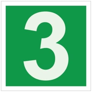 Numero 3 jälkivalaiseva kyltti