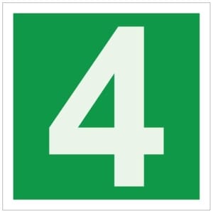 Numero 4 jälkivalaiseva kyltti