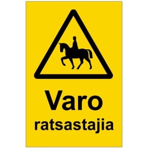 Varo ratsastajia kyltti