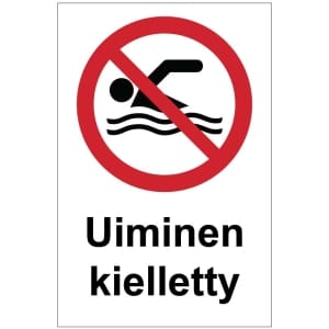 Uiminen kielletty kyltti