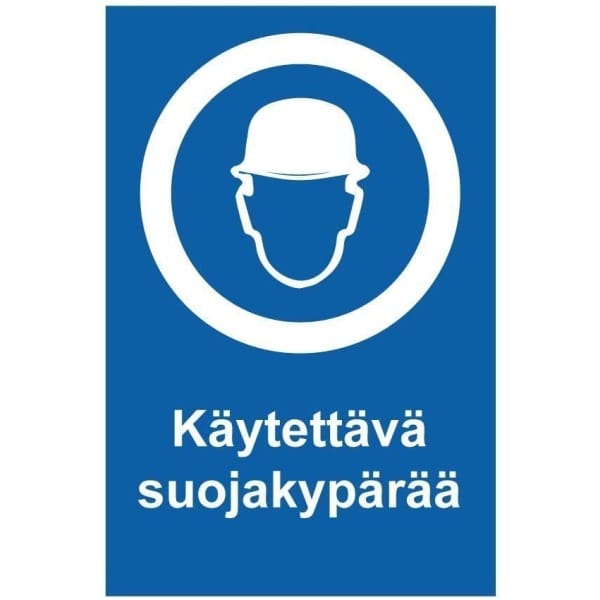 Käytettävä suojakypärää