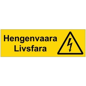 Hengenvaara Livfara sähköalan kilpi