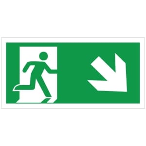 Poistumistie portaat alas oikea JV kyltti