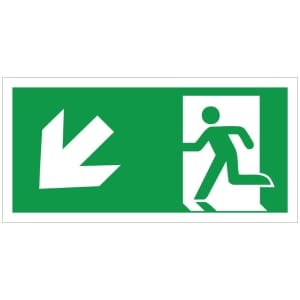 Poistumistie portaat alas vasen JV kyltti