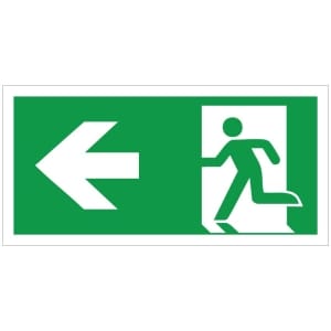 Poistumistie vasen JV kyltti